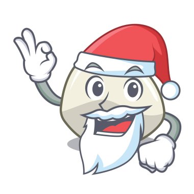 Maskot karikatür izole Santa mozzarella peyniri