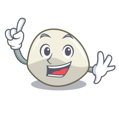 Maskot karikatür izole parmak mozzarella peyniri