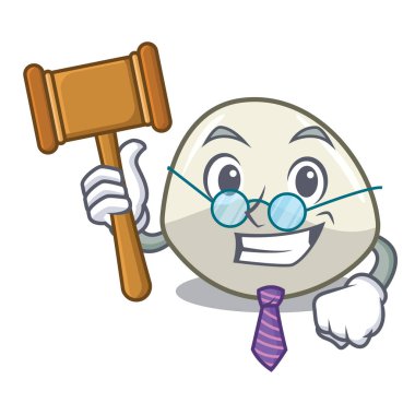 Maskot karikatür izole Yargıç mozzarella peyniri