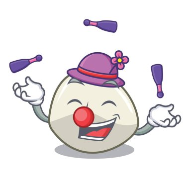 Maskot karikatür izole hokkabazlık mozzarella peyniri