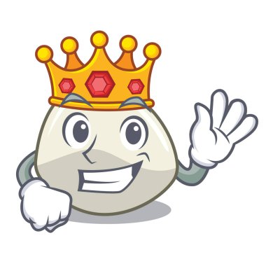 Maskot karikatür izole kral mozzarella peyniri