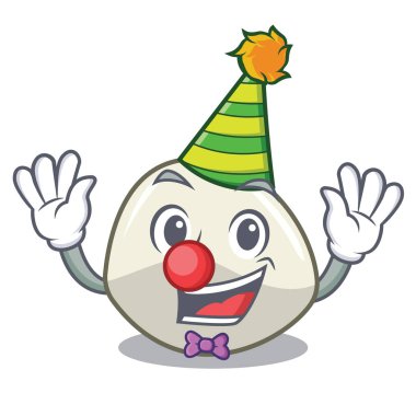 Maskot karikatür izole palyaço mozzarella peyniri