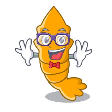 Geek taze çiğ karides karakter karikatür