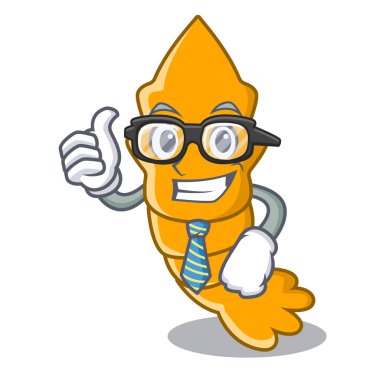 İşadamı taze çiğ karides karakter karikatür