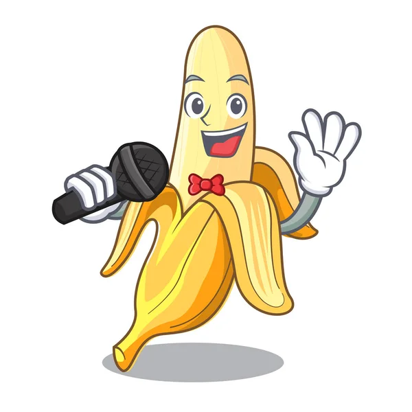 Énekstílusa friss banán gyümölcs kabalája rajzfilm — Stock Vector