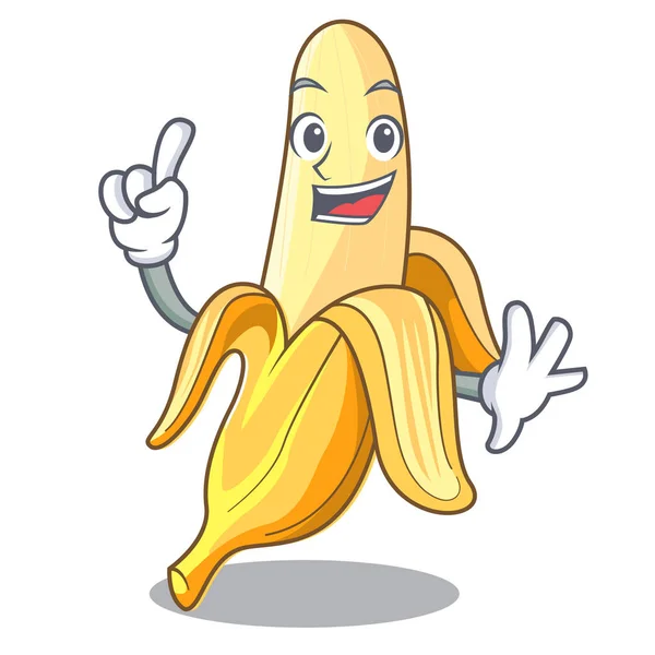 Finger Tasty Fresh Banana Mascot Cartoon Style Vector Illustration — Stock Vector