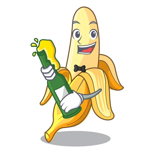 A sör ízletes friss banán kabalája rajzfilm stílusú — Stock Vector