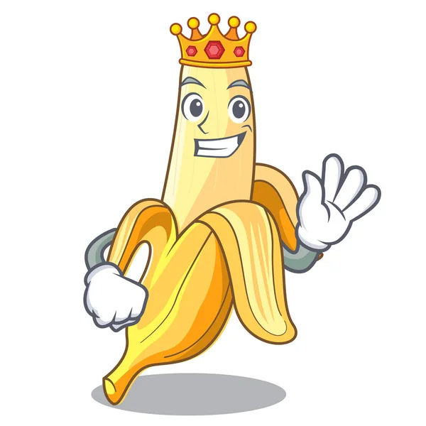 Koning lekkere verse banaan mascotte cartoon stijl — Stockvector