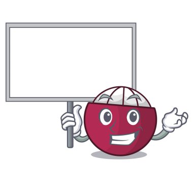 Tropikal mangosteen izole karikatür vektör çizim üzerinde kurulu karakteri getirmek