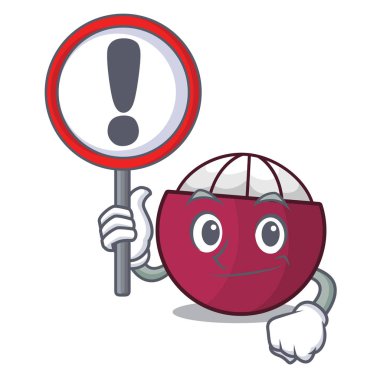 Çizgi film vektör illüstrasyon izole işareti karakter tropikal mangosten ile