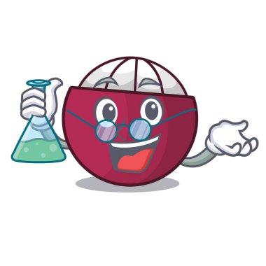 Profesör mangosten meyve ahşap masa karikatür