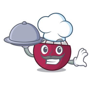 Şef yemek taze mangosten meyve Pazar karikatür ile