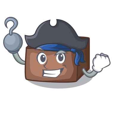 Karamel ile korsan karakter karikatür badem pasta