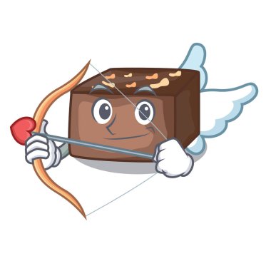 Karamel ile aşk tanrısı karakter karikatür badem pasta