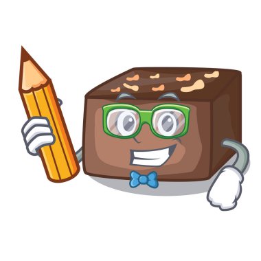 Öğrenci karakter ev yapımı lezzetli taze badem pasta