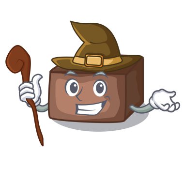 Ev yapımı kek tatlı badem ve krem karikatür cadı