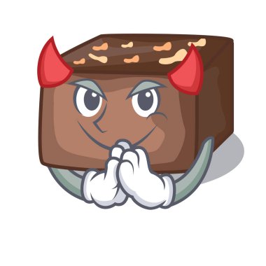 Şeytan ev yapımı tatlı kek badem ve krem çizgi film