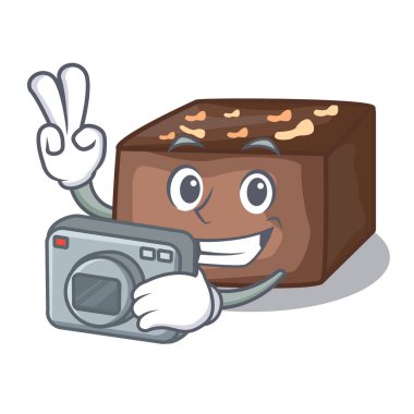 Fotoğrafçı ev yapımı tatlı kek badem ve krem çizgi film