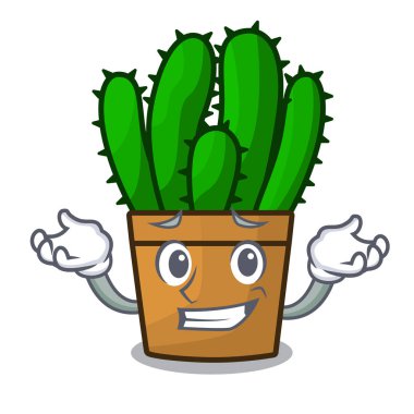 Sırıtan karakter spurge kaktüs ev dekorasyonu kapalı vektör çizim