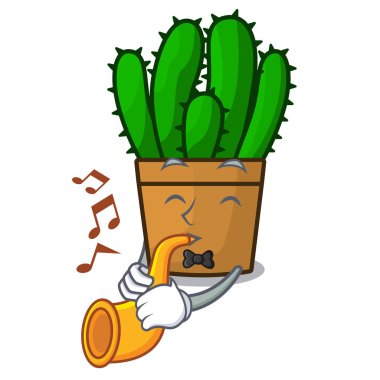 İle spurge kaktüs bitki maskotu izole trompet