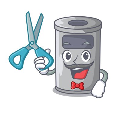 Kuaför çelik çöp kapağı karikatür ile