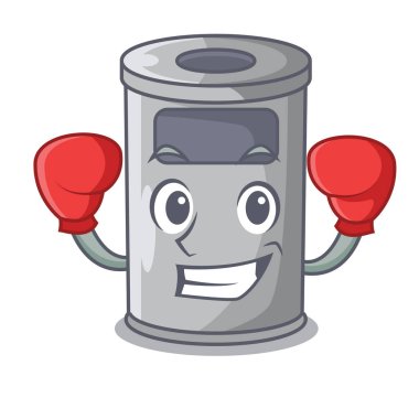 Boks çelik çöp kutusu ile kapak karikatür