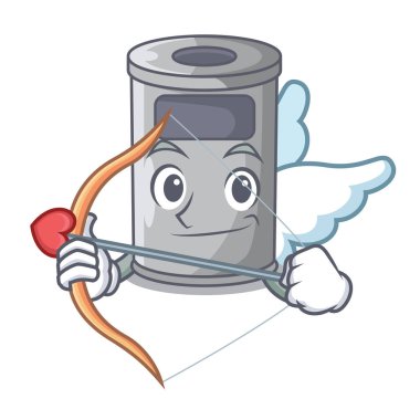 Aşk tanrısı çelik çöp tenekesi kapak karikatür ile