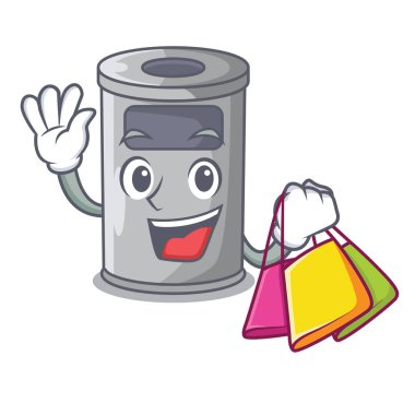 Karikatür çelik kapı çöpe alışveriş