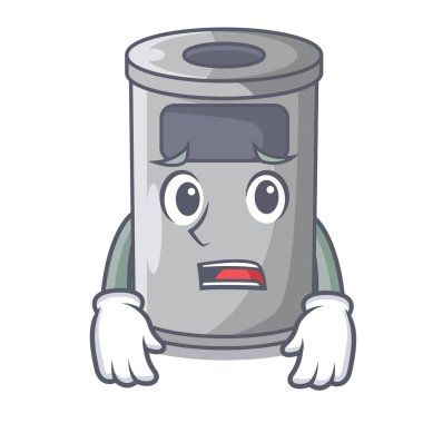Odaya korkuyor karikatür çelik çöp kovası