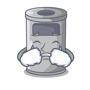 Karikatür çelik çöp odasında ağlıyordu