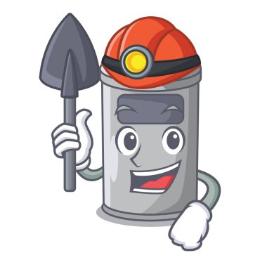 Odaya madenci karikatür çelik çöp kovası