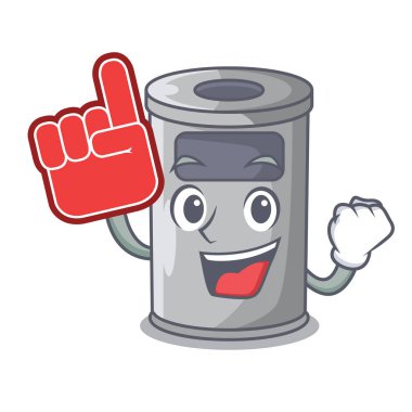 Ofiste köpük parmak karikatür çelik çöp kovası