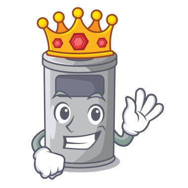 Kral çizgi film çelik çöp tenekesi ofiste