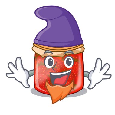 Elf karakter ev yapımı Çilek reçel kavanoz içinde