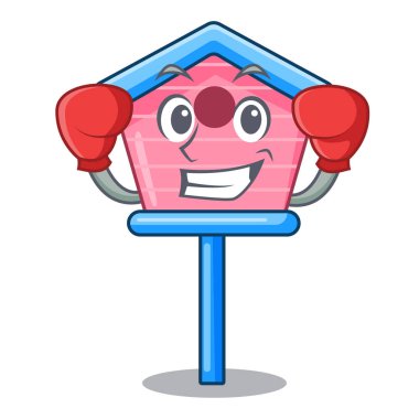 Boks çizgi film küçük kuş evi baharda