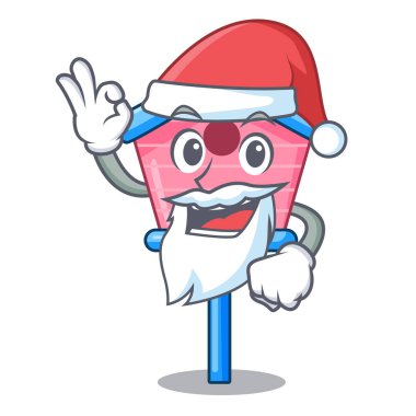 Noel Baba kuş evi bir ağaç karikatür