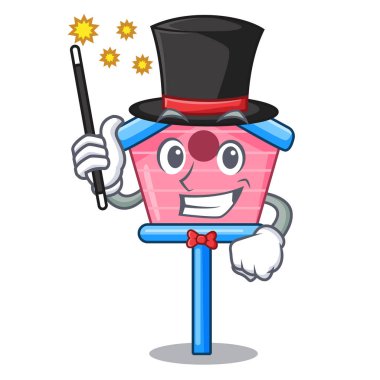 Sihirbaz kuş evi bir ağaç karikatür