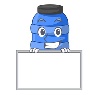 Yönetim Kurulu büyük karikatür plastik varil için su ile sırıtarak