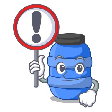 İşareti büyük karikatür plastik varil ile su için
