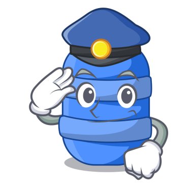 Polis büyük karikatür plastik varil su için