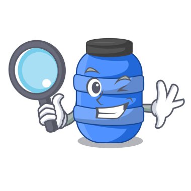 Dedektif karikatür büyük plastik varil kimyasal için