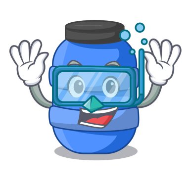 Dalış karikatür büyük plastik varil kimyasal için