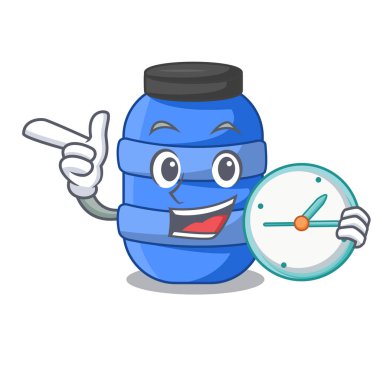 Saat çizgi film büyük plastik varil ile kimyasal için