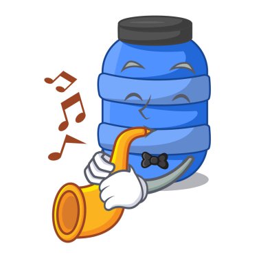 Trompet karikatür plastik varil ile çöp kuru için