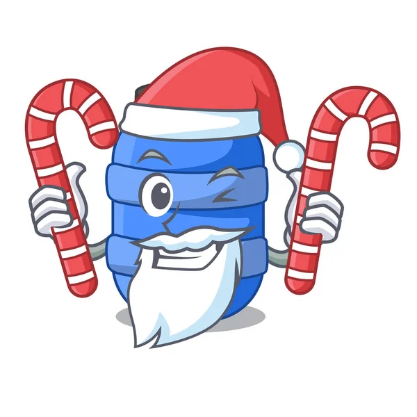 Santa z cukierków plastikowe baryłkę kontener dla ryb kreskówka — Wektor stockowy