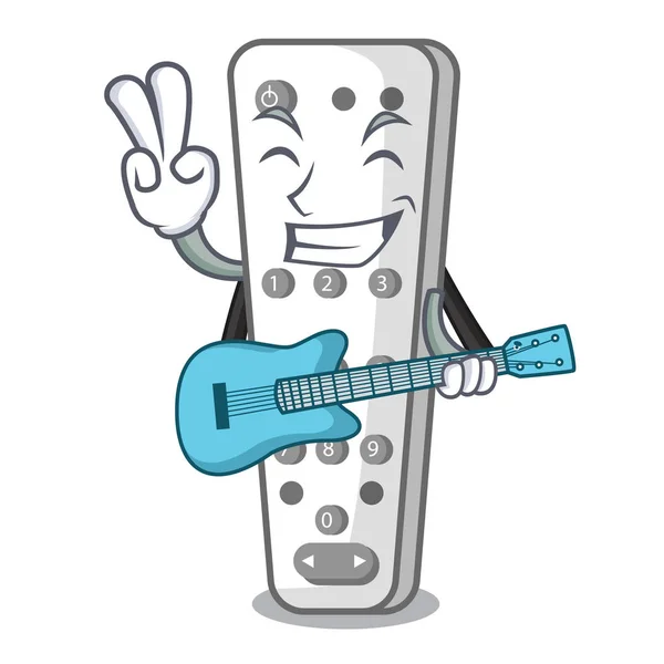 Mit Gitarre-Cartoon-Fernbedienung vom Fernsehgerät — Stockvektor