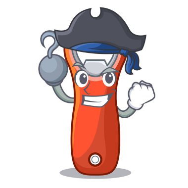 Karikatür izole korsan bira şişe açacağı