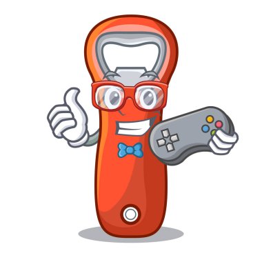 Karikatür izole oyun plastik şişe açacağı