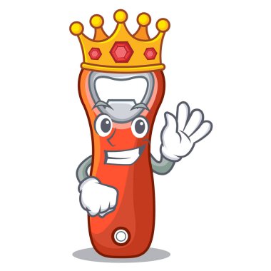 Maskot izole kral açacağı şişe kapağı