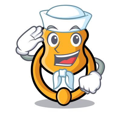 Karakter karikatür izole denizci kapı tokmağı